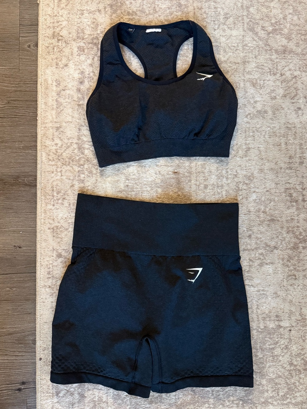 Gymshark Vital Seamless Sports Bra and Shorts Set Black